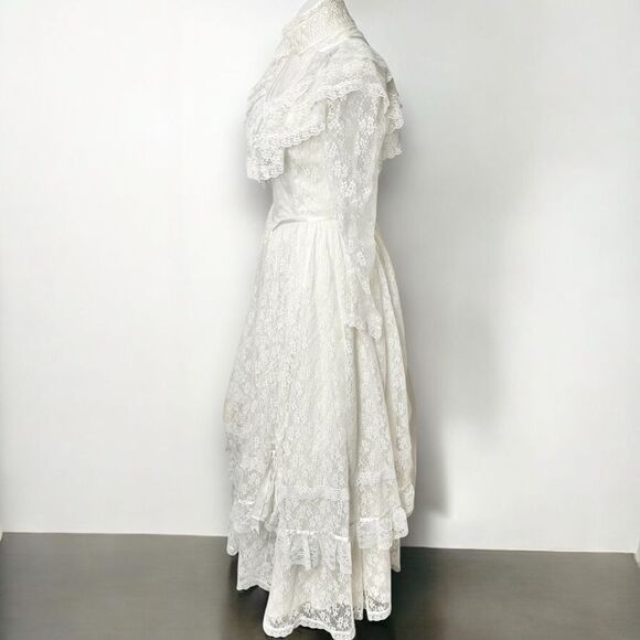 Jessica McClintock Wedding Dress Lace Prairie Dress size 9 - Picture 6 of 16